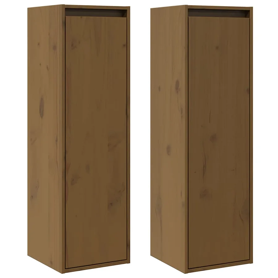 Armoires murales 2 pcs Marron miel 30x30x100 cm Pin massif - 2