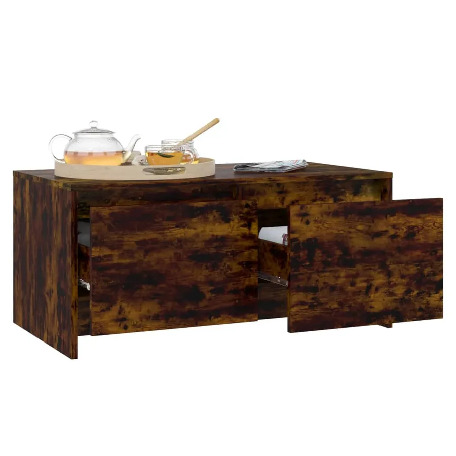 Table basse Chêne fumé 90x50x41,5 cm Bois d'ingénierie - 4