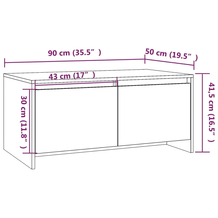 Table basse Chêne fumé 90x50x41,5 cm Bois d'ingénierie - 8