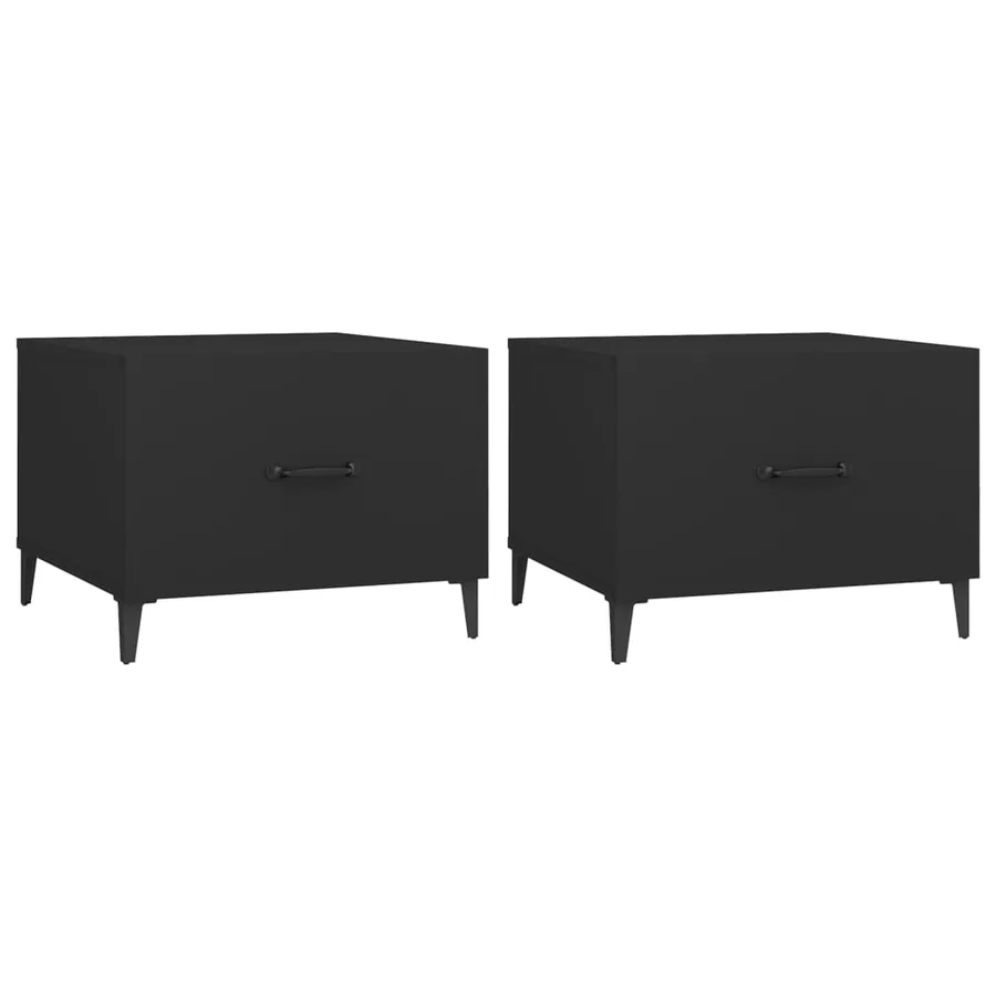 Tables basses avec pieds en métal 2 pcs Noir 50x50x40 cm - 2