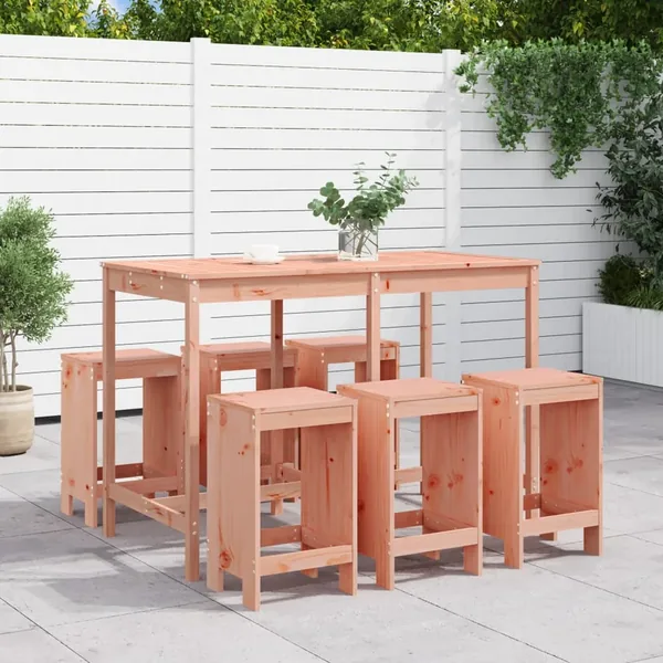 Ensemble de bar de jardin 7 pcs bois massif douglas