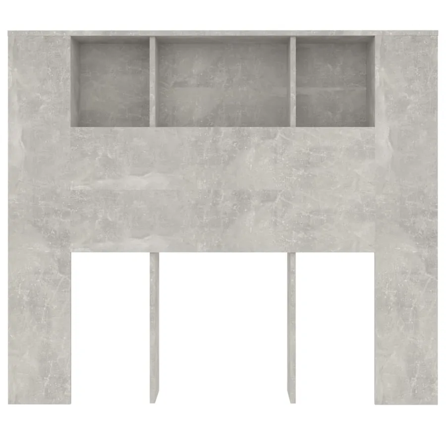 Armoire de tête de lit gris béton 120x18,5x102,5 cm - 4