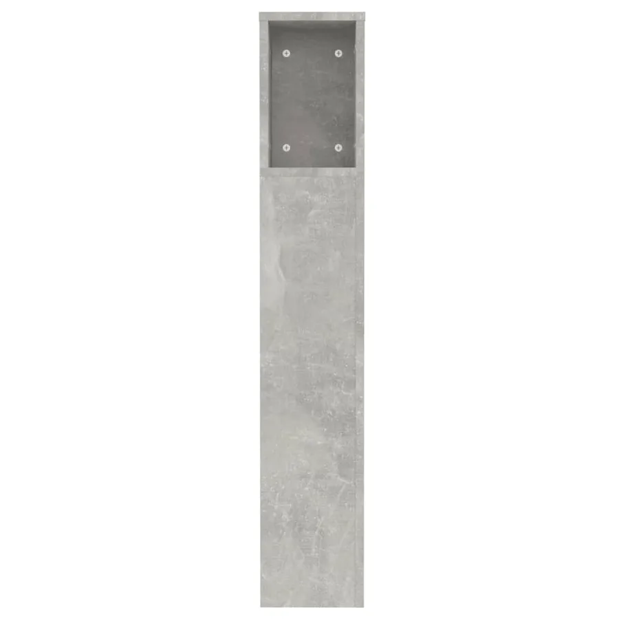 Armoire de tête de lit gris béton 120x18,5x102,5 cm - 5
