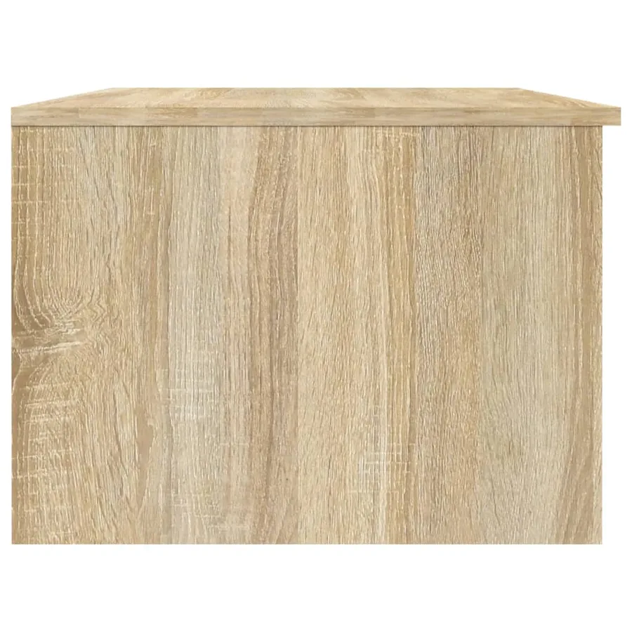 Table basse blanc et chêne sonoma 102x50x36cm bois d'ingénierie - 4