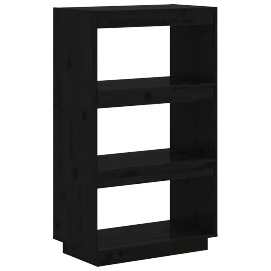 Bibliothèque/Séparateur de pièce Noir 60x35x103 cm Pin massif - 2