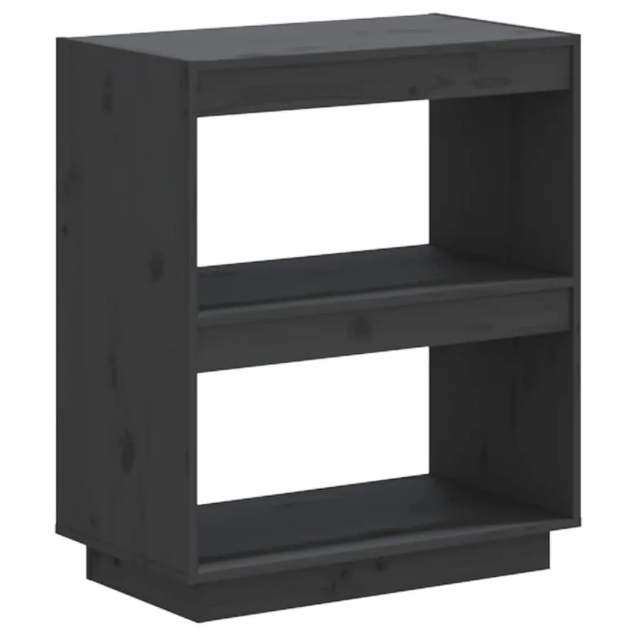 Bibliothèque Gris 60x35x71 cm Bois de pin massif - 2