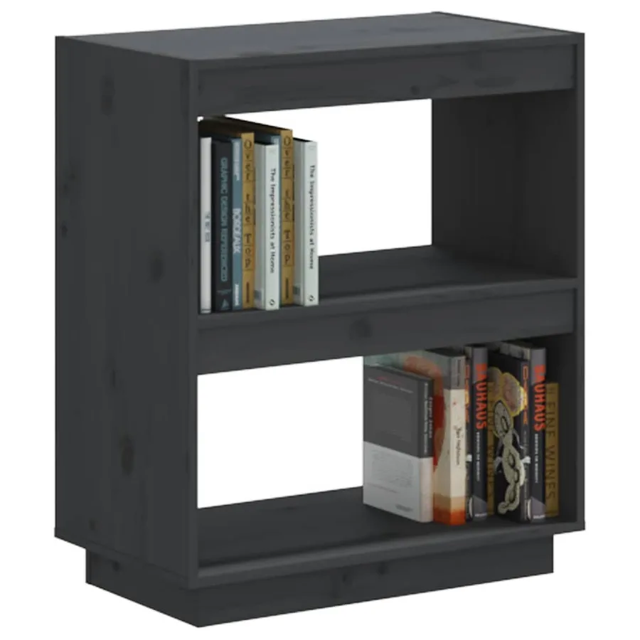 Bibliothèque Gris 60x35x71 cm Bois de pin massif - 4