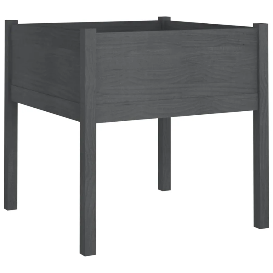 Jardinières 2 pcs Gris 70x70x70 cm Bois de pin massif - 4