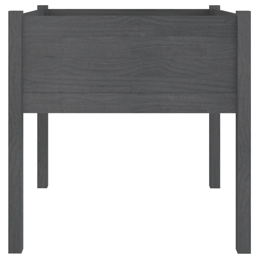 Jardinières 2 pcs Gris 70x70x70 cm Bois de pin massif - 5