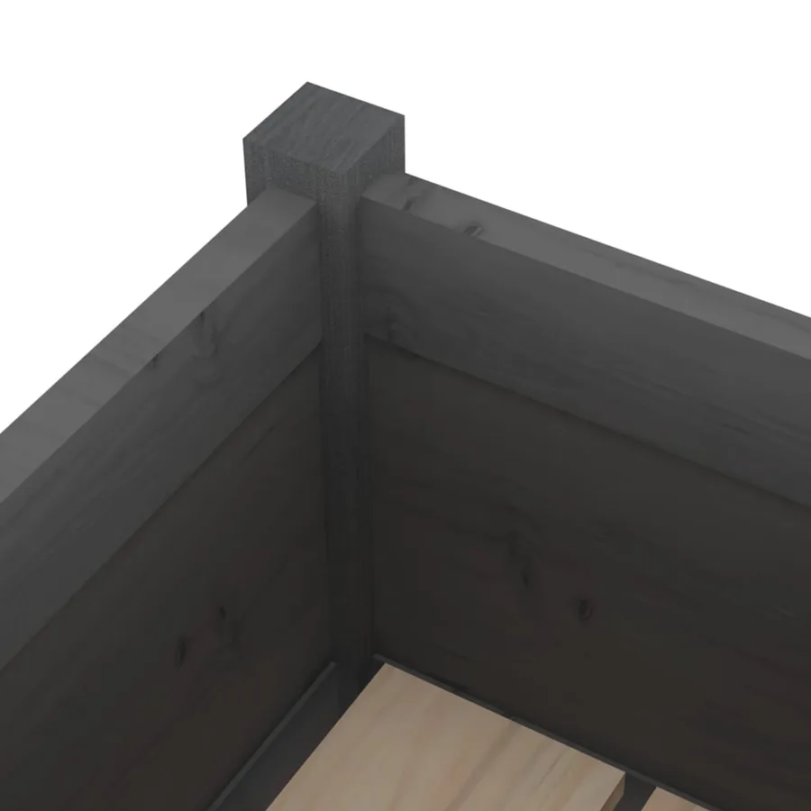 Jardinières 2 pcs Gris 70x70x70 cm Bois de pin massif - 6