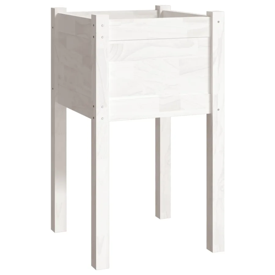 Jardinières d'extérieur 2 pcs Blanc 40x40x70 cm Bois de pin - 4