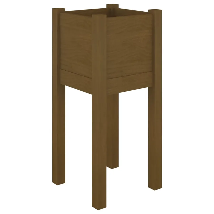 Jardinières d'extérieur 2 pcs Marron miel 31x31x70cm Pin massif - 4