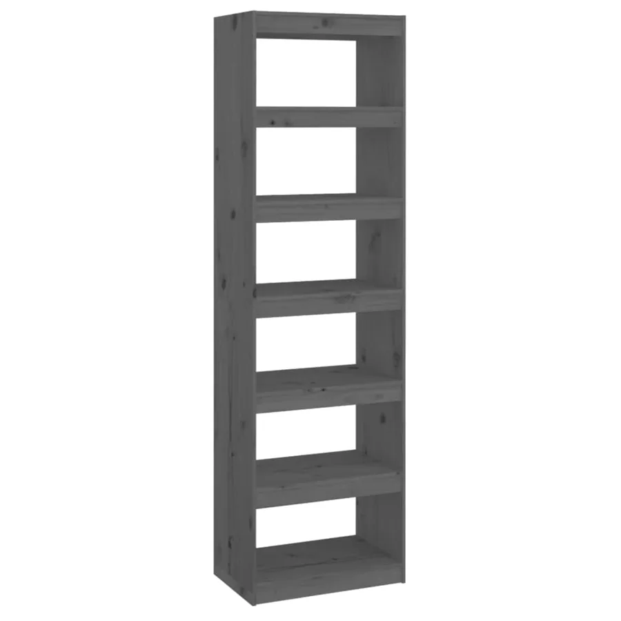 Bibliothèque/Séparateur de pièce Gris 60x30x199,5 cm Pin massif - 2