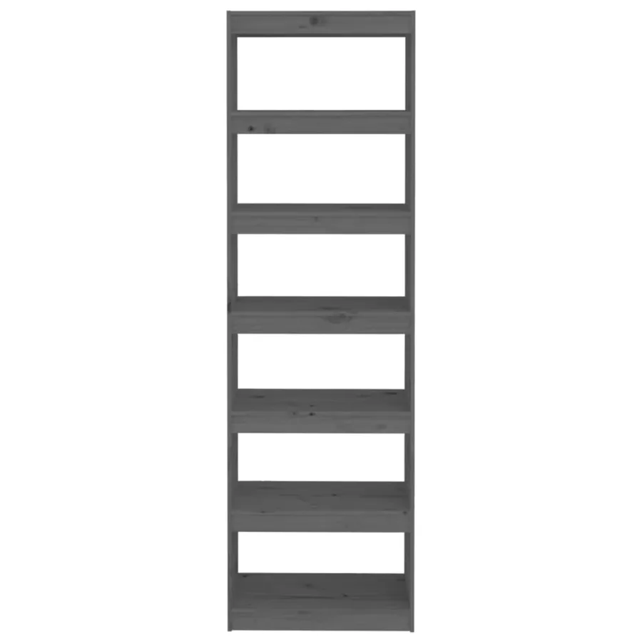 Bibliothèque/Séparateur de pièce Gris 60x30x199,5 cm Pin massif - 5