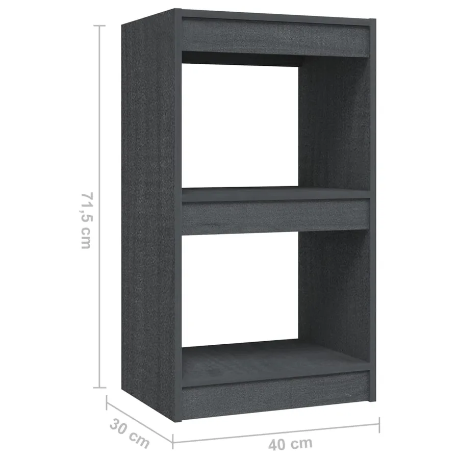 Bibliothèque Gris 40x30x71,5 cm Bois de pin massif - 8