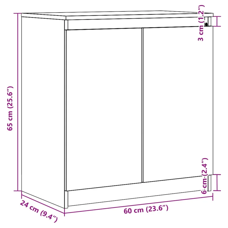 Armoire latérale gris 60x36x65 cm bois de pin massif - 11