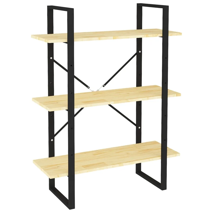 Bibliothèque à 3 niveaux 80x30x105 cm Bois de pin massif - 2