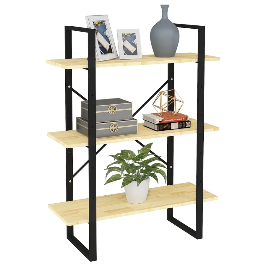 Bibliothèque à 3 niveaux 80x30x105 cm Bois de pin massif - 3