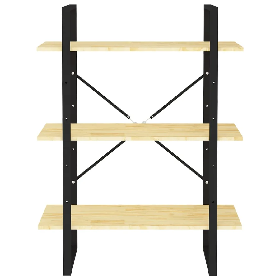 Bibliothèque à 3 niveaux 80x30x105 cm Bois de pin massif - 5