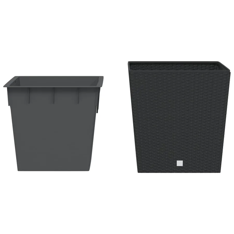 Jardinière et intérieur amovible anthracite 37 /64 L rotin PP - 3