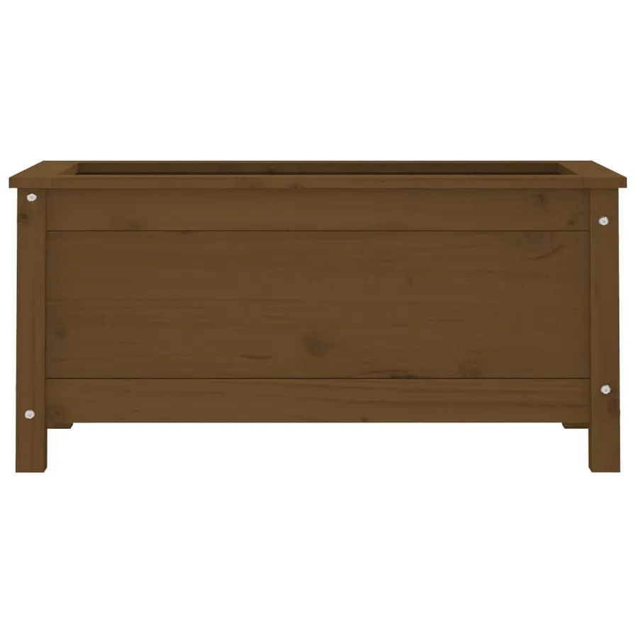 Jardinière marron miel 82,5x40x39 cm bois massif de pin - 5