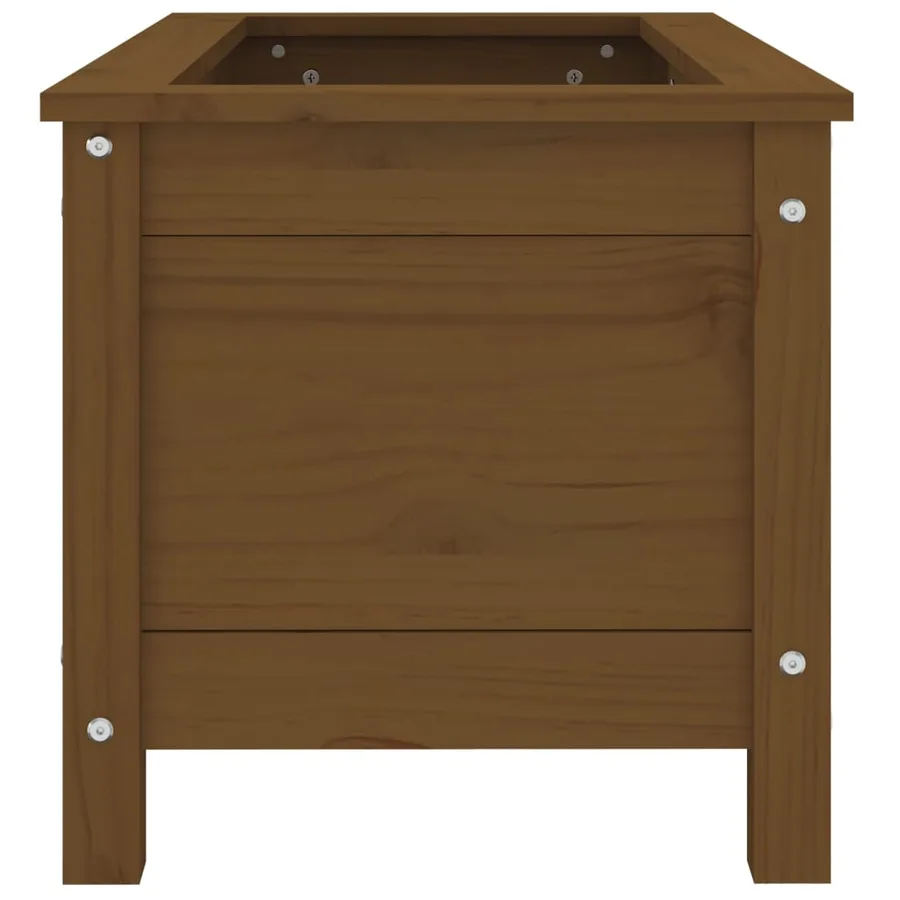 Jardinière marron miel 82,5x40x39 cm bois massif de pin - 6