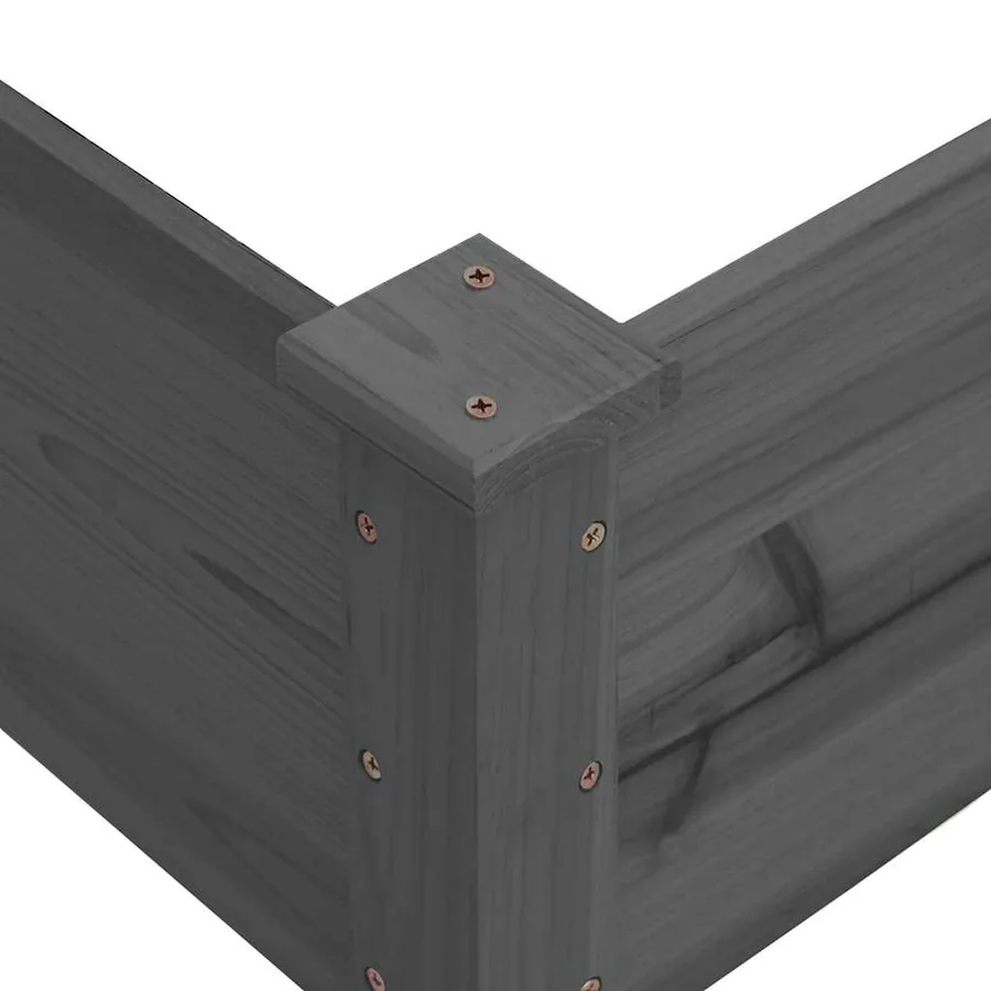 Lit surélevé de jardin gris 120x120x56 cm bois massif de sapin - 6