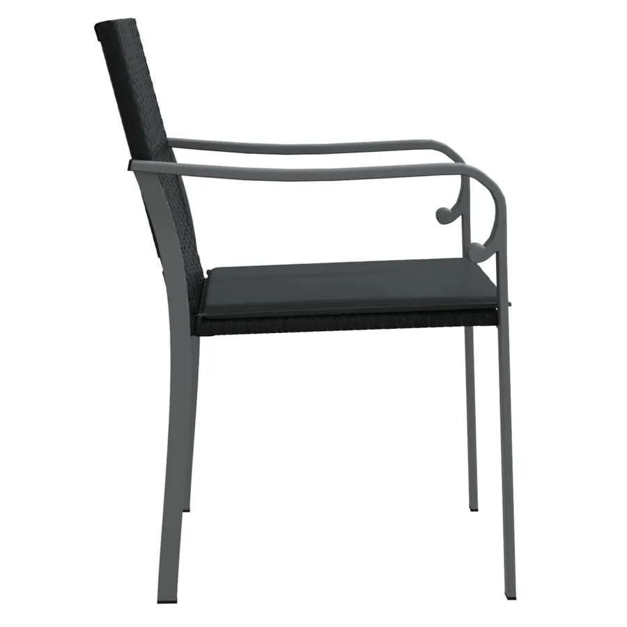 Chaises de jardin avec coussins lot de 2 noir 56x59x84 cm rotin - 5