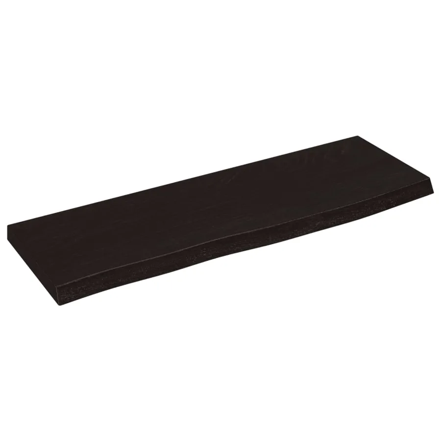 Étagère murale marron foncé 60x20x2 cm bois chêne massif traité - 2
