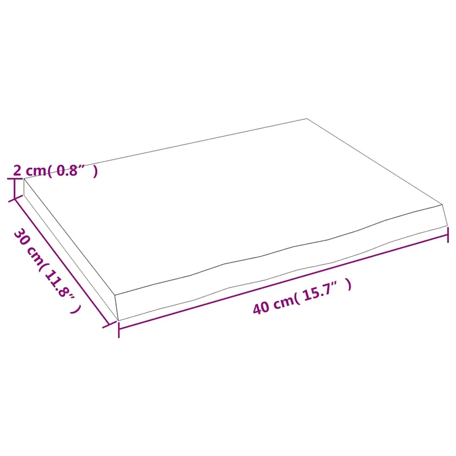 Étagère murale marron clair 40x30x2 cm bois chêne massif traité - 7