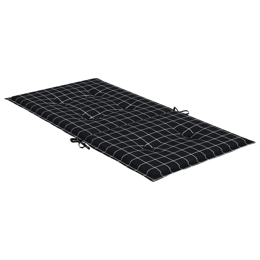 Coussins de chaise à dossier bas lot de 6 noir à carreaux tissu - 6