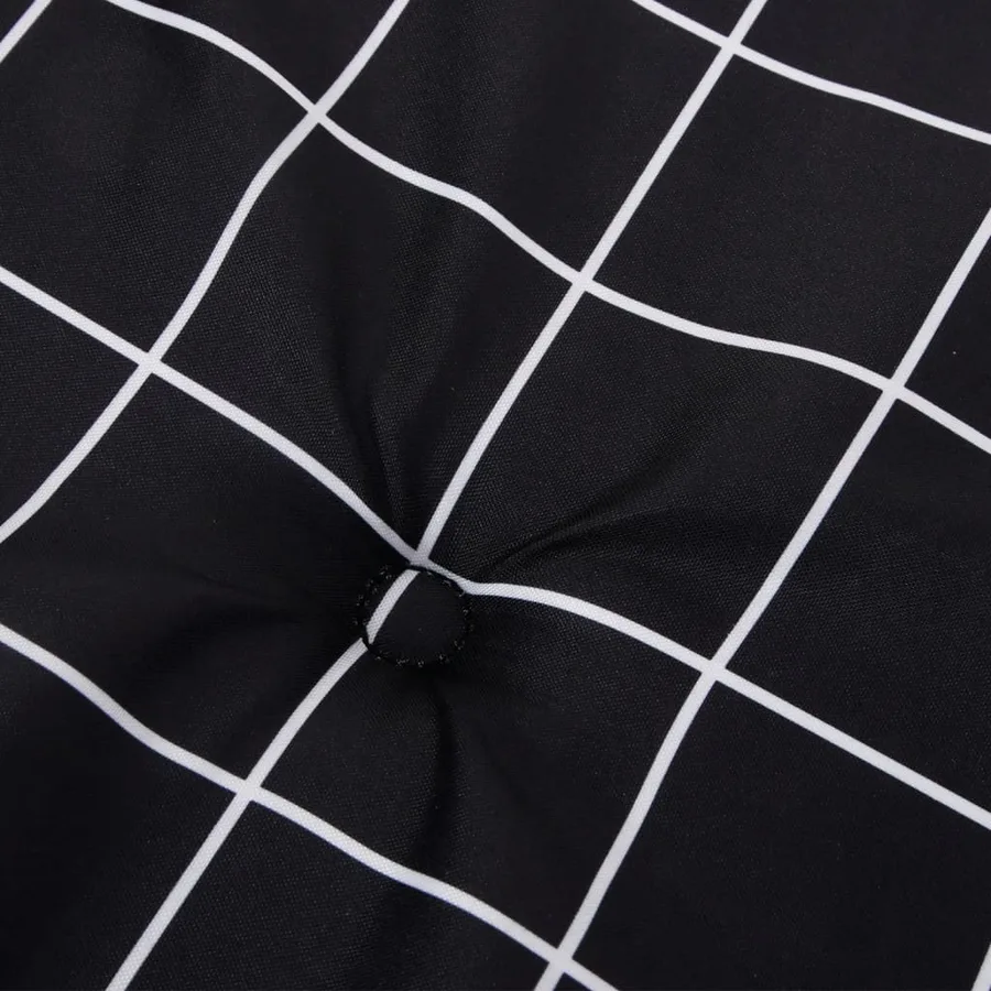 Coussins de chaise à dossier bas lot de 6 noir à carreaux tissu - 8