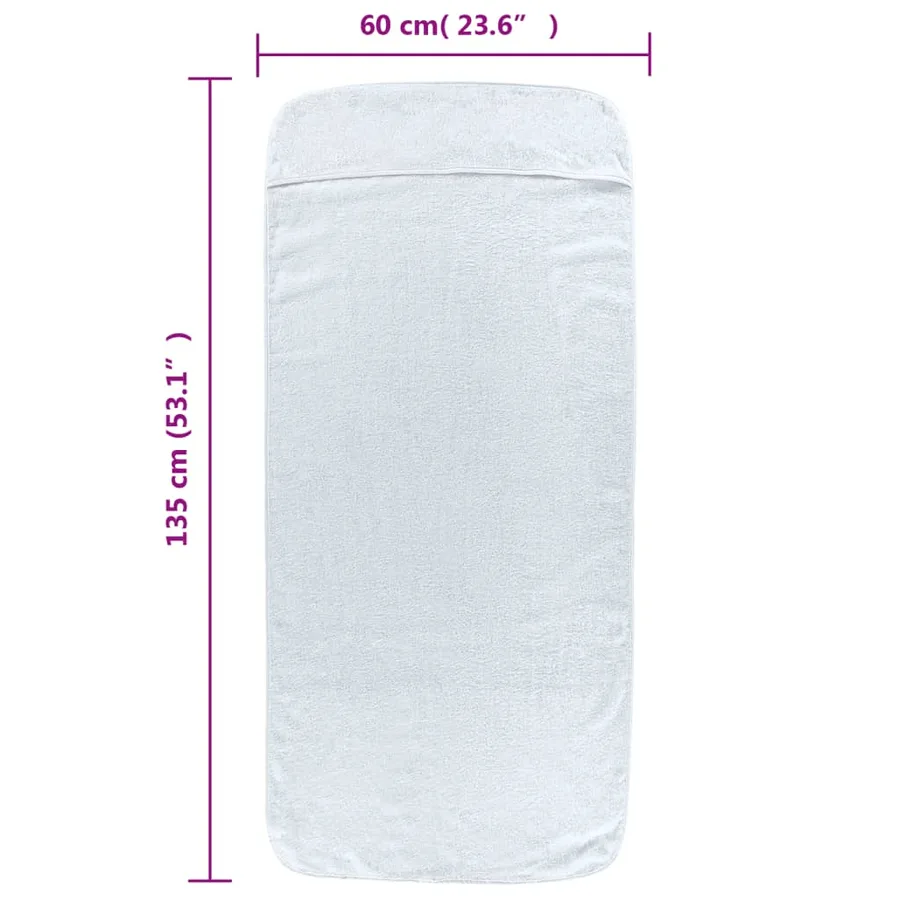 Serviettes de plage 2 pcs blanc 60x135 cm tissu 400 GSM - 8
