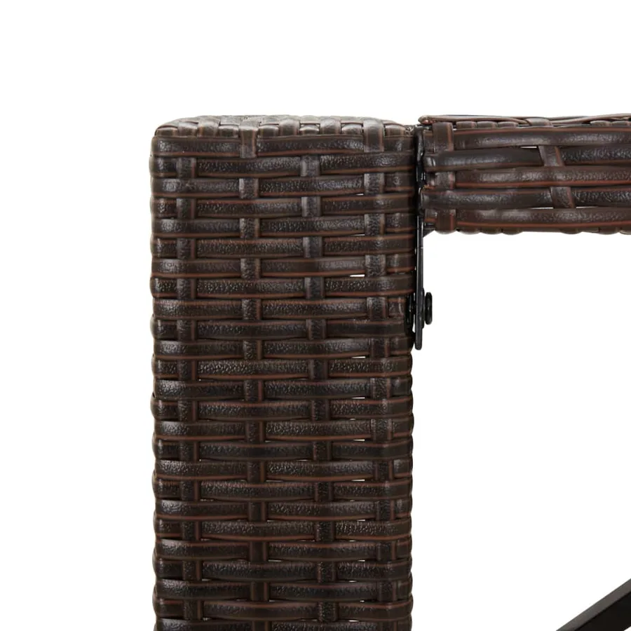 Table de bar et dessus en verre marron 105x80x110 cm poly rotin - 5