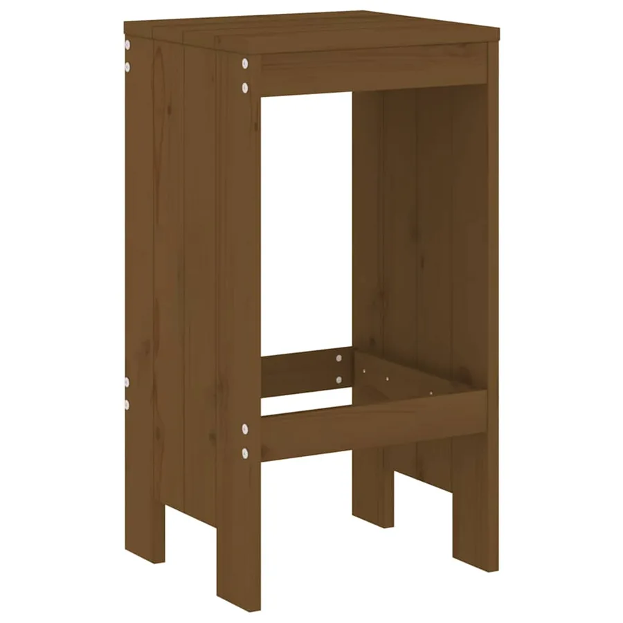 Ensemble de bar de jardin 7 pcs marron miel bois de pin massif - 4