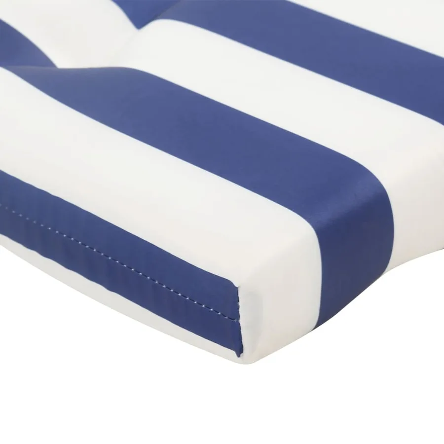 Coussins de chaise longue lot de 2 rayures bleu/blanc - 10