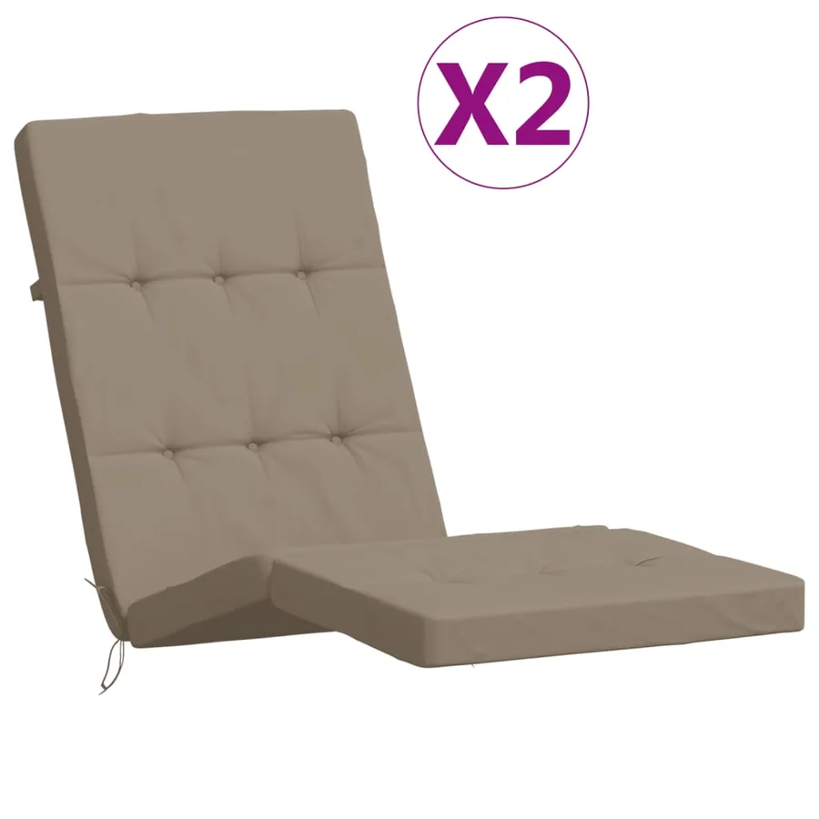 Coussins de chaise longue lot de 2 taupe tissu oxford - 2