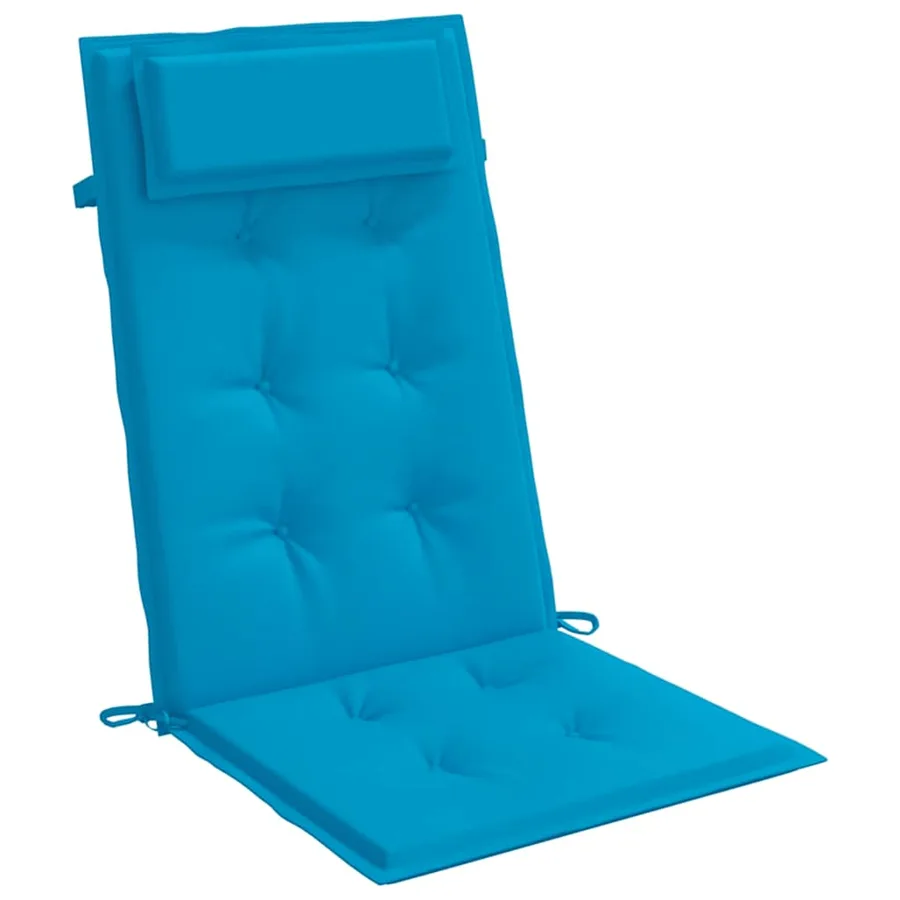 Coussins de chaise à dossier haut lot de 6 bleu clair - 5