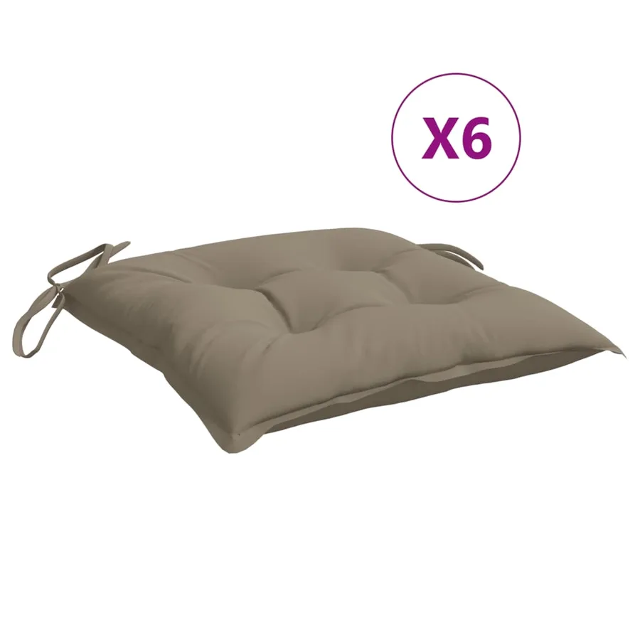 Coussins de palette lot de 6 taupe 50x50x7 cm tissu oxford - 2