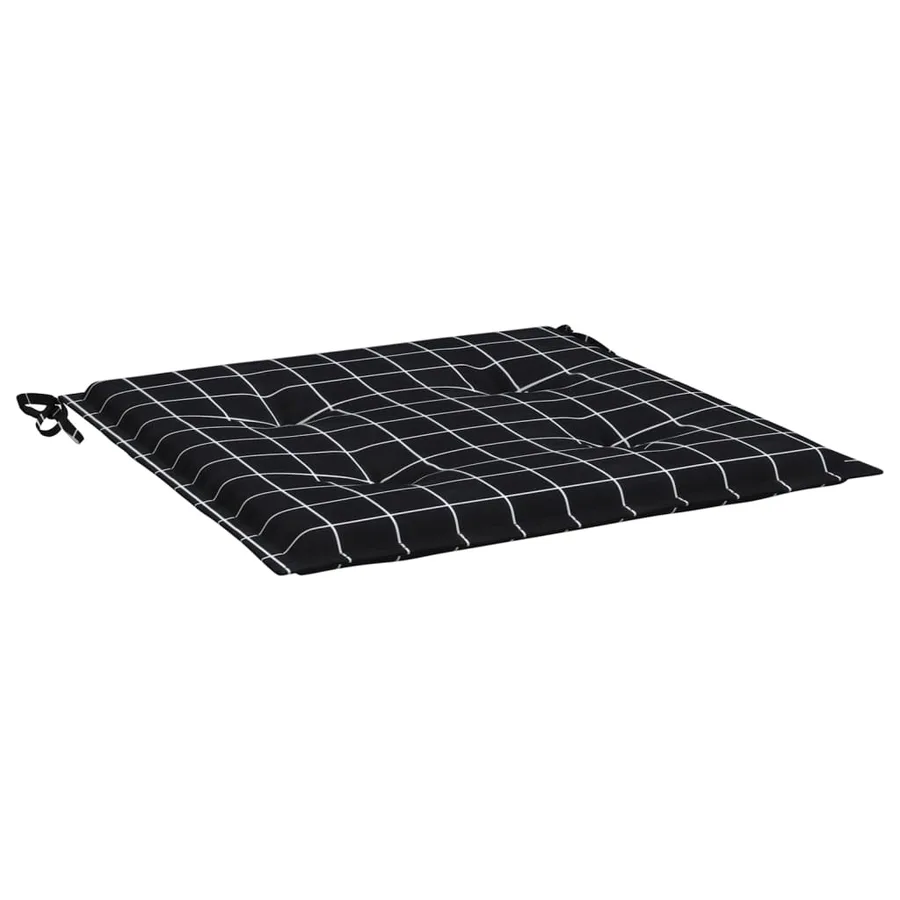 Coussins de chaise de jardin lot de 4 motif à carreaux noir - 5