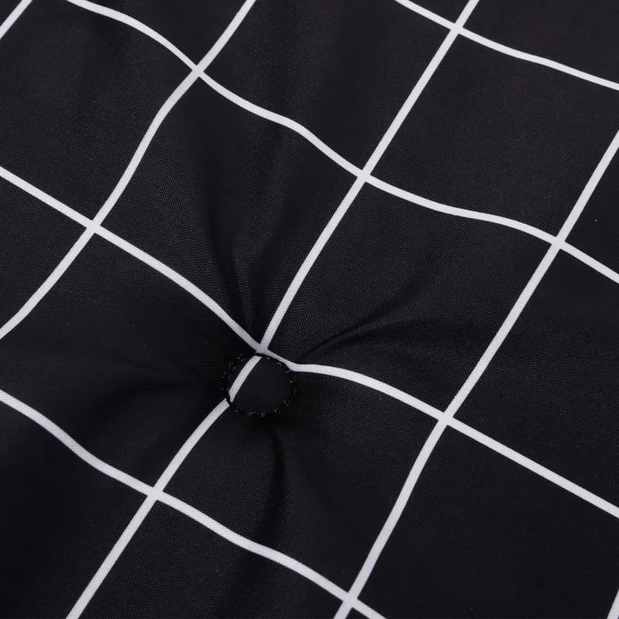Coussins de chaise de jardin lot de 4 motif à carreaux noir - 7