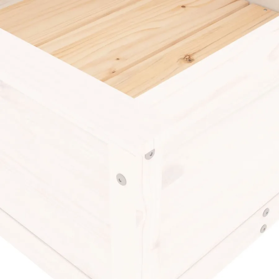 Jardinière blanc 82,5x82,5x39 cm bois massif de pin - 7