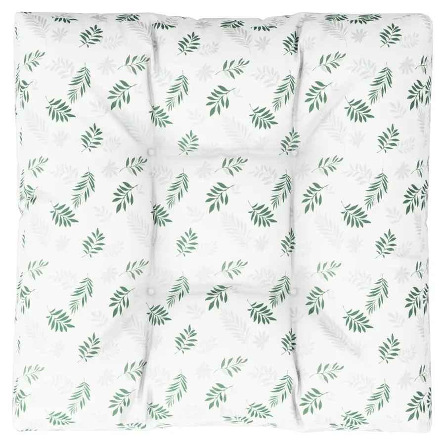 Coussin de palette motif de feuilles 80x80x12 cm tissu - 2