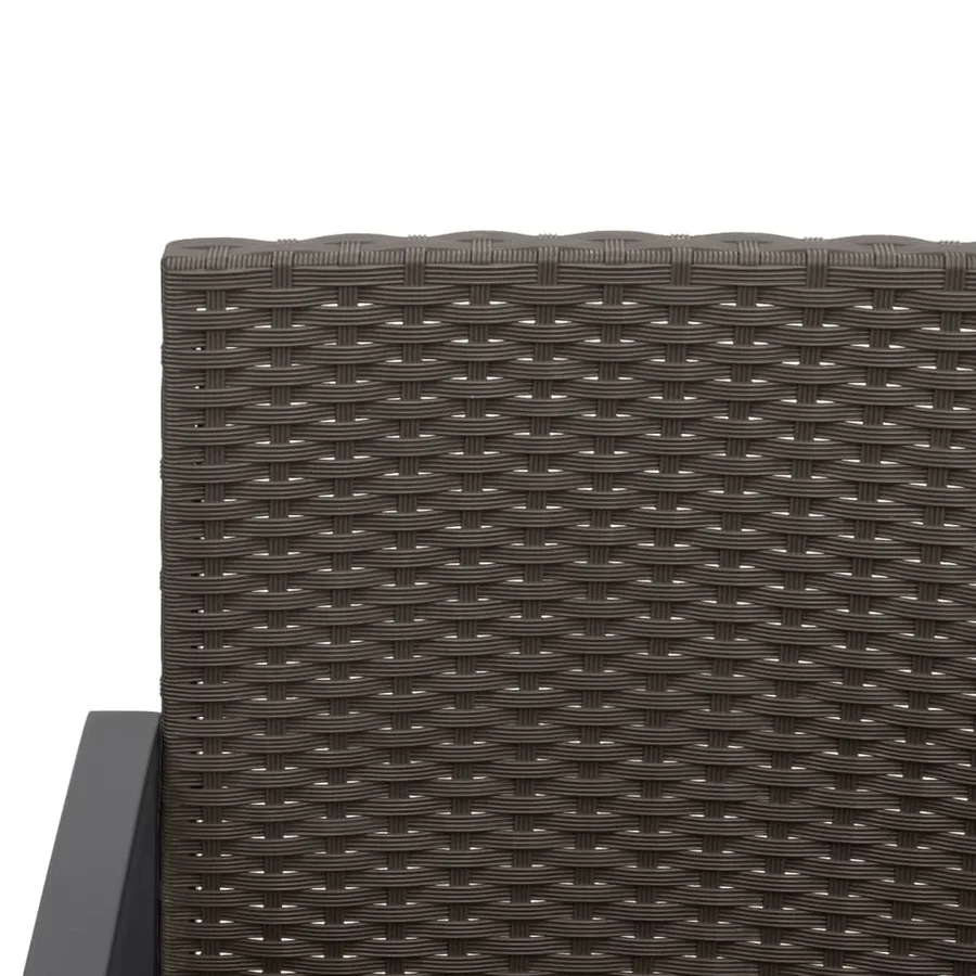 Ensemble à manger de jardin avec coussins 5 pcs marron rotin PP - 5