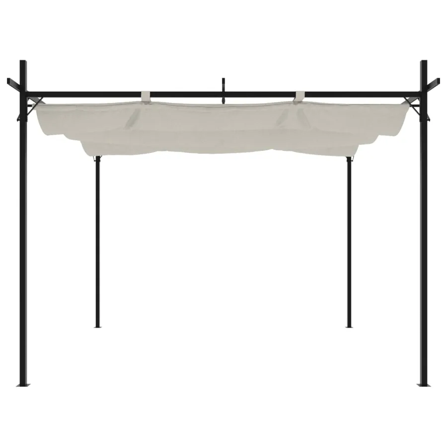 Pergola avec toit rétractable crème 295x292x230 cm - 3