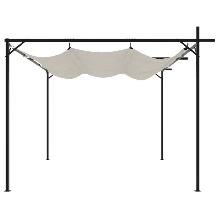 Pergola avec toit rétractable crème 295x292x230 cm - 4