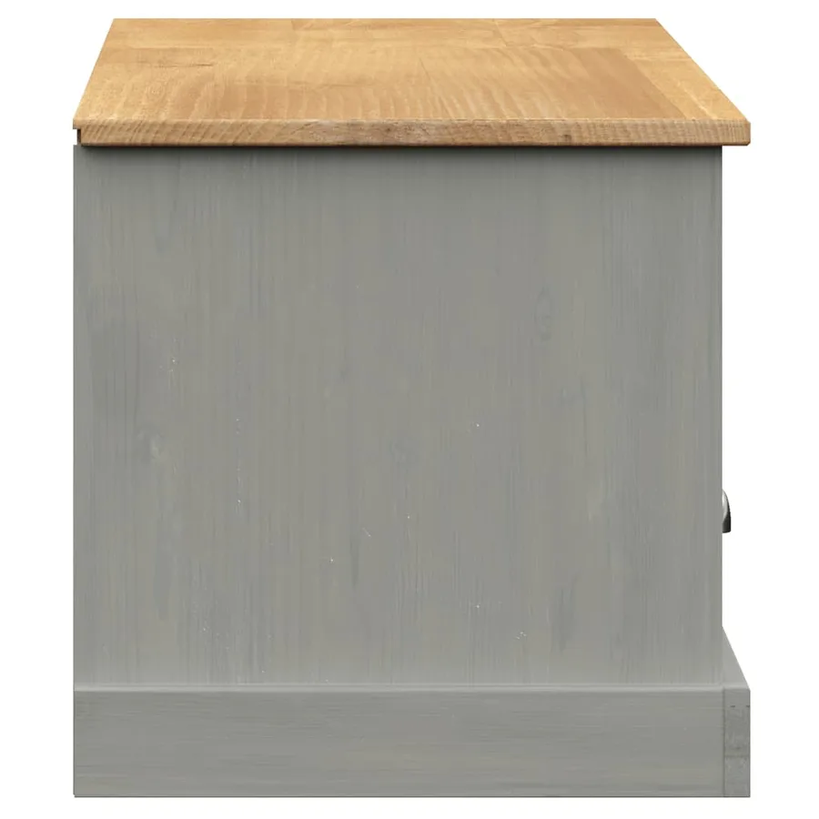 Meuble TV VIGO gris 156x40x40 cm bois massif de pin - 6