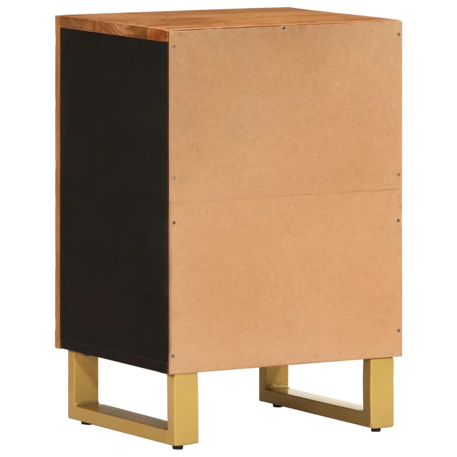 Armoire bain marron et noir 38x33,5x58 cm bois massif manguier - 6