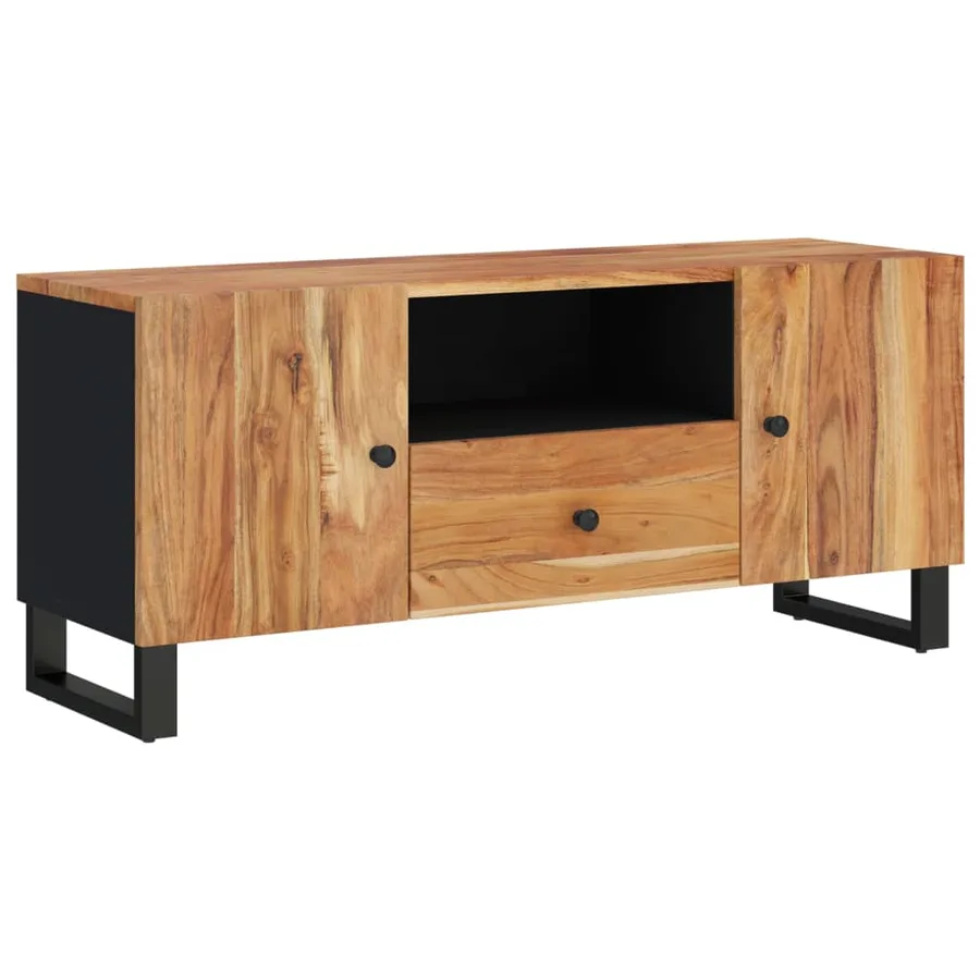 Meuble TV 105x33,5x46 cm bois d'acacia solide et d'ingénierie - 10