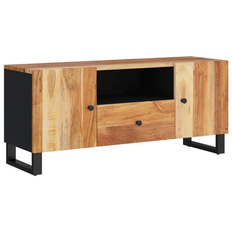 Meuble TV 105x33,5x46 cm bois d'acacia solide et d'ingénierie - 11
